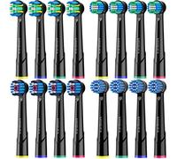 Wardimark Brossette de Rechange Compatible avec Oral-b Braun Brosses à Dents Electrique (16 Noir, 16 unité (Lot de 1))