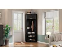 Wardrobe Set Modern Wardrobe, Corridor Wardrobe, Hanger, with 4 Hooks Black, Size: 53 × 53 × 180 cm