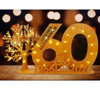 WAREHOUSE Cadeau d'anniversaire en bois - Cadeau d'anniversaire original pour femme et homme - Décoration tridimensionnelle - Livre d'or - Plaque en bois - SR-60