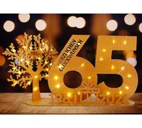 WAREHOUSE Cadeau d'anniversaire en bois - Cadeau d'anniversaire original pour femme et homme - Décoration tridimensionnelle - Livre d'or - Chiffres d'anniversaire - Panneau en bois - SR-65