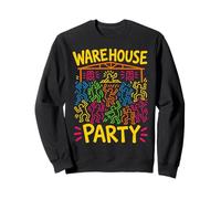 Warehouse Party Retro Rave Vintage années 90 UK Club House Dance Sweatshirt