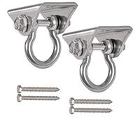 WAREMAID 2 Pièces Acier Inoxydable Crochets de Plafond, Crochets de Suspension avec des Vis pour Balançoire de Porche Gym Hamacs Chaise Sangles Suspension Sac de Boxe Yoga Capacité 990kg