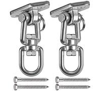 WAREMAID Acier Inoxydable 2 Pièces Crochet de Plafond, 360° Rotatoire Fixations Murales Crochet de Sac de Boxe pour Balançoire Régler Support, Gym, Corde, Chaise Hamac, Balançoire Yoga, Max 450kg