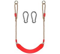 WAREMAID Balancelle pour enfant, en plastique souple EVA antidérapant avec mousqueton, corde réglable, ensemble de balançoire pour enfants, aire de jeux intérieure et extérieure, 43,9 x 17 cm, rouge