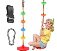 WAREMAID Balançoire d'arbre en corde d'escalade avec plateformes et balançoires à disque, accessoires de balançoire d'extérieur pour cour de jeux avec sangle de 1,5 m et crochets à pression pour