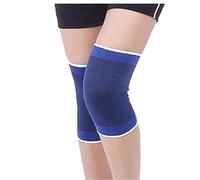 WARESHARK Genouillère - Bandage de compression élastique léger pour douleurs articulaires et entorses pendant l'exercice et le sport, gauche ou droit pour homme et femme (2 x genouillères bleues)