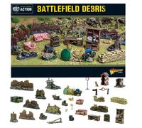 Wargames Delivered - Bolt Action Battlefield Debris, 28 mm Miniatures Scenery Comprend 3 points de contrôle militaires, maison et murs détruits, sac de sable et ensemble numérique - Kit de modèle Diorama de la Seconde Guerre mondiale par Warlord Games