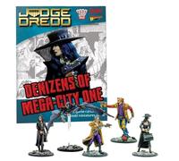 Wargames Delivered - Judge Dredd Denizens of Mega City - Figurines de 28 mm - 5 figurines Warlord en résine, 7 cartes, ensemble numérique - Kit de maquettes en plastique par Warlord Games