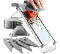 Warimex 9148 Rabot Stoneline en acier inoxydable avec lame en V extrêmement tranchante et très fine, avec 5 lames de rechange (3 pour couper et 2 pour des variantes en lamelles) + pieds de maintien inclus