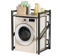 warkul Kit d'empilage pour lave-linge - Étagère de rangement réglable pour machine à laver, organisateur de linge en fer durable pour salle de bain, balcon ou toilettes, étagère autonome peu