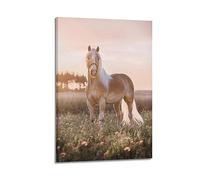 WARL Magnifique poster Haflinger Cheval décoratif sur toile 20 x 30 cm