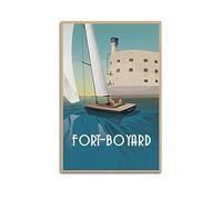 WARL Poster vintage Fort-Boyard - Peinture décorative sur toile 40 x 60 cm