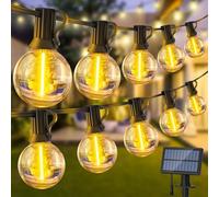 Warlisou Chaîne d'éclairage solaire pour jardin extérieur : G40 50ft Led Blub - 15M Solar Garden Light Bulbs For Outdoor Gazebo - Balcony Parties Patio Wedding