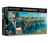 Warlord Games ACW Infantry Regiment Firing - Miniatures à l'échelle de 28 mm pour poudre noire très détaillée ère de la guerre civile américaine pour jeu de guerre de table