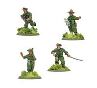 Warlord Games Gurkha Platoon Commanders - Miniatures en résine à l'échelle de 28 mm pour l'action de boulon très détaillées Miniatures de la Seconde Guerre mondiale