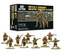 Warlord Games Platoon d'infanterie britannique et canadienne (hiver) - Miniatures en plastique à l'échelle de 28 mm pour l'action de boulon, figurines très détaillées de la Seconde Guerre mondiale