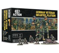 Warlord Games Platoon d'infanterie des vétérans de l'armée allemande - Miniatures en plastique à l'échelle de 28 mm pour l'action de boulon très détaillées de la Seconde Guerre mondiale