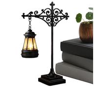 Warm Amber LED Bookshelf - Retro Decorative Mini Library Lanter
