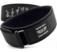 WARM BODY COLD MIND Ceinture de Musculation en Nylon - Ceinture de Force Haltérophilie Weightlifting Belt Fitness Deadlift Gym Squat, Crossfit, Bodybuilding, Homme Femme (Noir 5 mm Basic, XS)