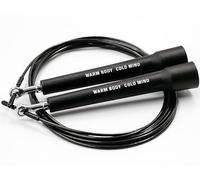 WARM BODY COLD MIND Corde à sauter ajustable pour hommes et femmes, corde à sauter pour l'haltérophilie, la boxe, la gym, le sport en intérieur ou en extérieur, le fitness (Noir)