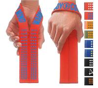 WARM BODY COLD MIND V1 Sangle Musculation pour l'Haltérophilie Olympique - [Évalué à 300 KG] - Sangle de Tirage pour Gym Fitness Sangles de Levage, (Rouge/Bleu)