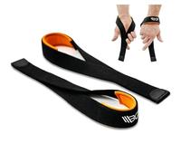 WARM BODY COLD MIND V2 Paire de Sangles de Poignet pour haltérophilie, haltérophilie, Bodybuilding, entraînement de Force Fonctionnelle en Coton très résistant avec néoprène (Noir Pro)