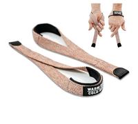 WARM BODY COLD MIND V2 Paire de Sangles de Poignet pour haltérophilie, haltérophilie, Bodybuilding, entraînement de Force Fonctionnelle en Coton très résistant avec néoprène (Cappuccino Basique)