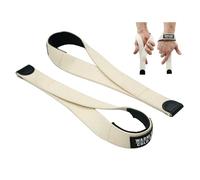 WARM BODY COLD MIND V2 Paire de sangles de poignet pour haltérophilie, haltérophilie, bodybuilding, entraînement de force fonctionnelle en coton très résistant avec néoprène (Blanc PRO)