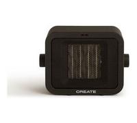 CREATE/WARM BOX/Chauffage céramique noir/Chauffage portable, thermostat réglable, 2 modes de puissance, chauffage à air chaud PTC, protection contre la surchauffe, 1500 W