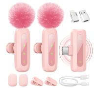 WARM BOX Microphone de Lavalier sans Fil pour iPhone,iPad,téléphone Android,2-Pack Mini Microphone avec réduction du Bruit, appairage Automatique,sourdine et réverbération pour (MIC-4)