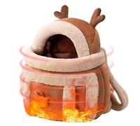 Warm Cat Backpack, Pet Carry Bag, 15.74 inches Plush Pet Carrier | Elk Design Pets Backpack Carrier| Breathable and Warm Pat Carry Bag for Cats, Small Dogs, Pit Dog Carriers Front Pack