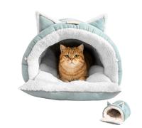 Warm Cat Cave Tent - Semi Enclosed Plush Bed Removable Washable Nest Kitten