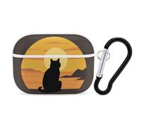 Warm Cat Coque rigide pour Airpod Pro Coque de protection complète contre les chutes avec porte-clés compatible avec AirPod Pro 2e/1ère génération, LED avant visible, blanc