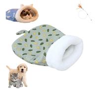Warm Cave Nest Sleeping Bed,Cozy Pet Nest, Soft Self Warming Pet Sleeping Portable Handwoven Pets Bed,Puppy House for Cats and Dogs All Seasons Indoors (Dark Green, L)