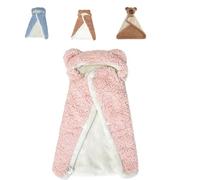 Warm Coral Fleece Dog Shawl with Hood,Pet Cape Blanket for Dogs & Cats,Soft Machine Washable Cape for Indoor Relaxing & Outdoor Walks (Pink, M)