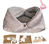 Warm Cozy Plush Bed for Cats,Multifunctional Soft Pet Blanket Cushion,Washable Fall Winter Pets Bed Pad,Indoor Living Room Apartment Travel Pet Pad (Gray, M:80x60cm/31.5x23.62 in)