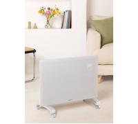WARM CRYSTAL 1500W - Convecteur Électrique En Verre Wifi Blanc & Avec Roulettes. Basse Consommation