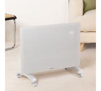 CREATE/WARM CRYSTAL 1500W / Convecteur électrique en verre avec WiFi et roues Blanc/Application, capteurs de précision, minuterie, basse consommation, installation murale ou au sol, écran LED