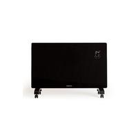 WARM CRYSTAL 2000W - Convecteur électrique en verre WiFi - Noir avec roulettes