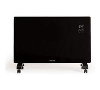 WARM CRYSTAL 2000W - Convecteur électrique en verre WiFi - Noir avec roulettes Noir G
