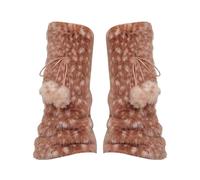 Warm Deer Legwarmers - Winter Comfort Wear for Holiday | Skin Friendly Soft Fabric with Stretch Design, Festive Commute Accessory Present for Girls Children and Adult Women