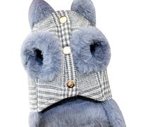 Warm Dog Jacket for Small Dogs | Winter Pet Vest with Button Design | Fashionable Dog Clothes for Bichon/Poodle/Chihuahua | Lightweight Polyester Material (Blue)