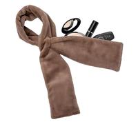 Warm Faux Hair Scarf - Elegant Short Neck Wrap | 12x45cm Pull-Through Scarf with Invisible Pocket, Faux Animal Hair Scarfs with Zipper, Women’s Fashion Accessory, Stylish Winter Scarfs for Cycling