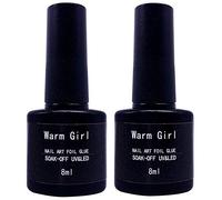 Warm Girl 2pcs Nail Transfer Adhesive, 8ml Nail Art Glue for Star Nail Gel Manucure Foil Sticker Adhesive Transfert pour Salon de Beauté et Ménage