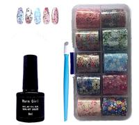 Warm Girl Nail Art Foil Colle Gel 8ML Foil Autocollant d'ongle Colle Foil 10PCS Nail Autocollant Transfert Foil Stickers avec Boîte
