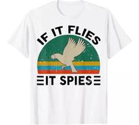 WARM KISS Limited Birds Arent Real If Flies It Spies Funny Conspiracy Theory T Shirt White M