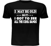 WARM KISS Men's I May Be Old But I've Seen All The Cool Bands Mens T Shirt T Shirt Black XXL
