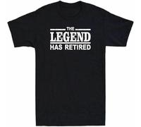 WARM KISS Men's The Legend Has Retired Shirt Gift for Men Funny Vintage Men's Cotton T Shirt Black 3XL