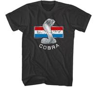 WARM KISS Shelby Cobra Chrome Snake Stripes Men's T Shirt American Muscle Car Hood Emblem Black XXL
