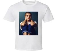 WARM KISS Sinead O'Connor Portrait T Shirt Fit Casual Graphic Short Sleeve Tops White S